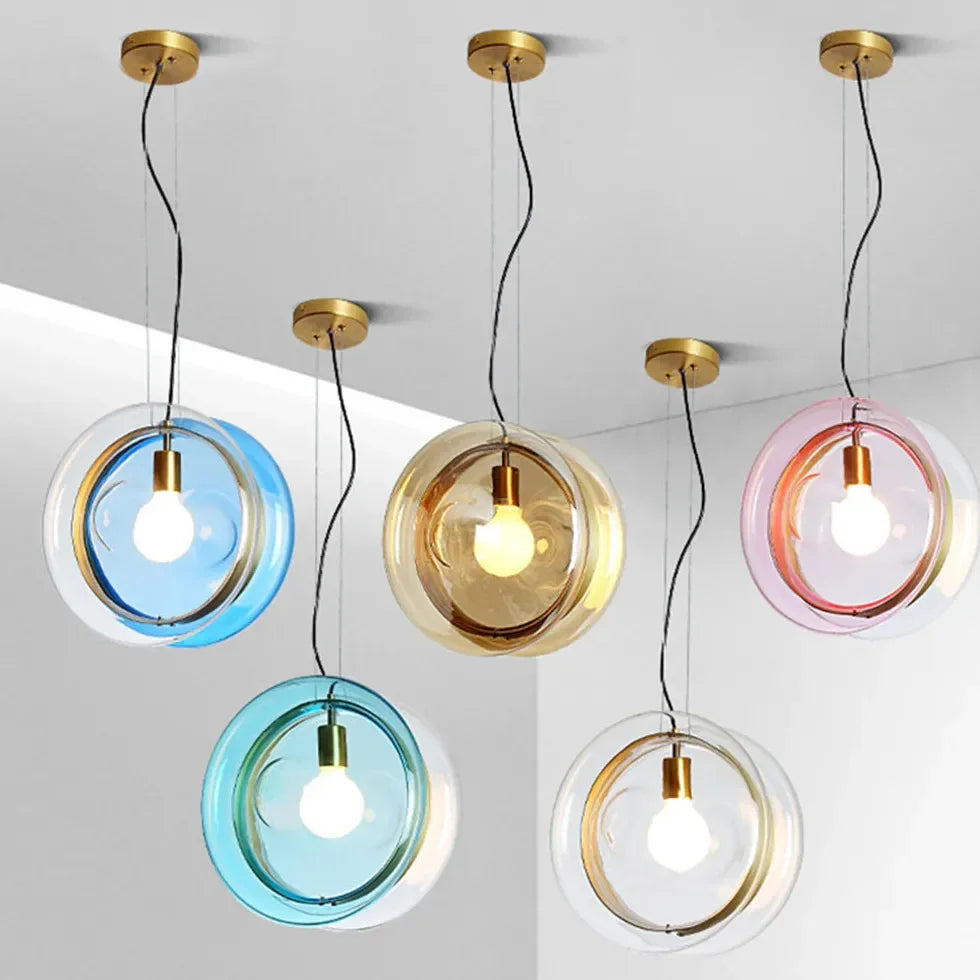 Lampadario in Vetro Colorato Stile Nordico