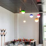 Lampadari Vetro Colorato LED in Stile Nordico a Sfera per Sala Pranzo