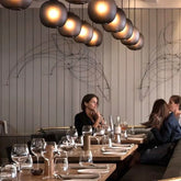 Lampadario Palloncini Vetro Eleganza Finitura Grigio Satinato