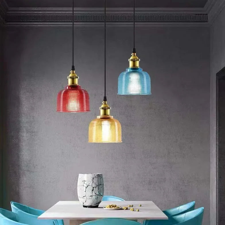 Lampadari di Vetro Colorato Stile Retro