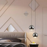 Lampada a Sospensione Palla in Metallo e Vetro