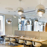 Lampada a Sospensione Palla in Metallo e Vetro