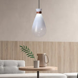 Lampadario in Vetro Bianco Led a Vaso