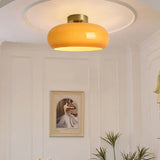 Plafoniera da Soffitto in Vetro Arancione Stile Retro