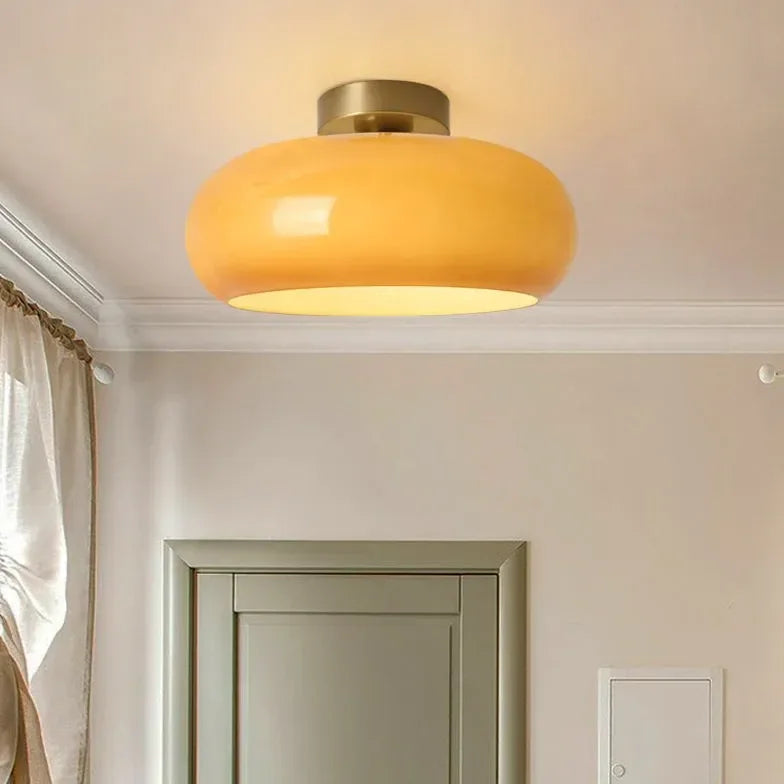 Plafoniera da Soffitto in Vetro Arancione Stile Retro