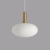 Lampadario Vetro Bianco Moderno LED Salvaspazio