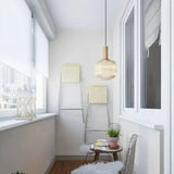 Lampadario a Sfera di Vetro Verde