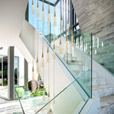 Lampadari LED Cucina Lineari in Cristallo Dorato