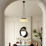 Lampadario in Stile Francese Vetro Bianco Retro Elegante