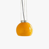 Lampadario Vintage Vetro Arancione Sferico