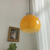 Lampadario Vintage Vetro Arancione Sferico