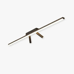 Faretto LED da soffitto lineare moderno nero con 2 faretti orientabili per soggiorno