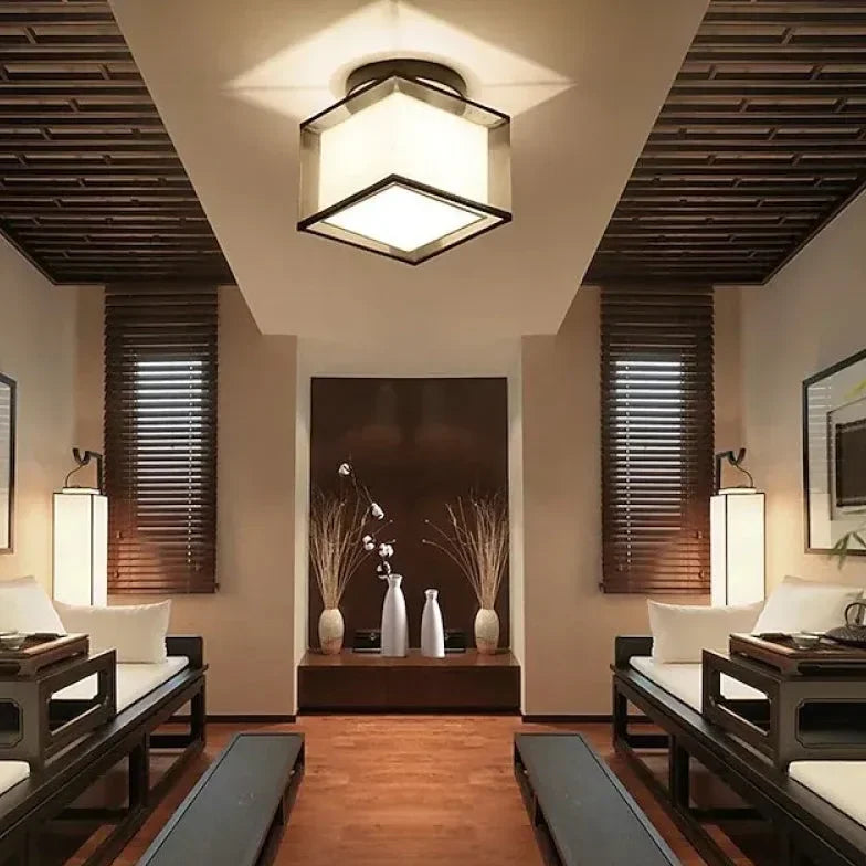 Plafoniera Cinesi Moderna in Tessuto per Soggiorno