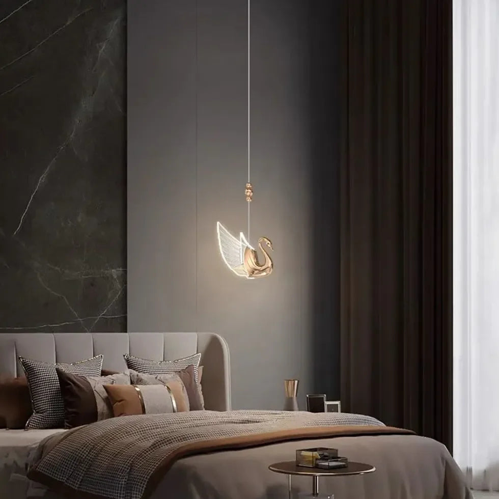 Lampadario Camera da Letto Elegante Cigno