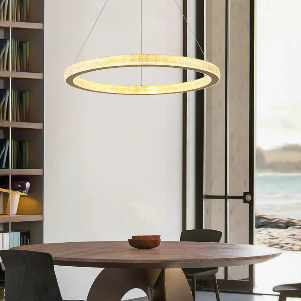 Lampadario Oro Moderni LED in Acrilico Lussuoso