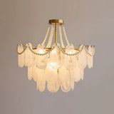 Lampadario Bianco Vetro Decorazione Conchiglia Elegante