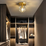 Plafoniera Classica Dorata Sfera di Cristallo