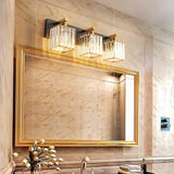 Applique da Parete Cubo in Cristallo Oro per Bagno