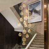 Lampada a sospensione cristallo moderna per scala