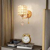 Applique Moderna in Cristallo Dorato per Testata Letto