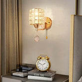 Applique Moderna in Cristallo Dorato per Testata Letto