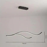 Lampadario Moderno Sala da Pranzo Linee Curve