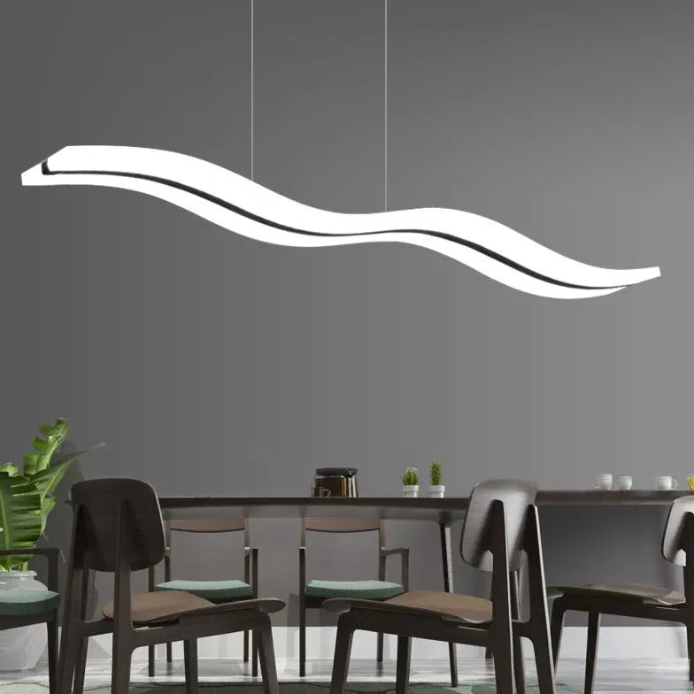 Elegante Linea Ondulata Lampadario Led Sospeso