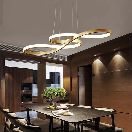 Lampadari Decorativi LED Dimmerabili in Metallo Design Moderno per Sala Pranzo