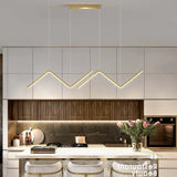 Lampadari Moderni Neri Sospesi Lineari in Metallo