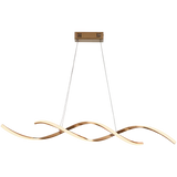 Lampadario Dorati a LED Design Doppia Onda in Acrilico