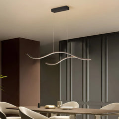 Lampadario moderno a sospensione LED dimmerabile ondulato per sala da pranzo