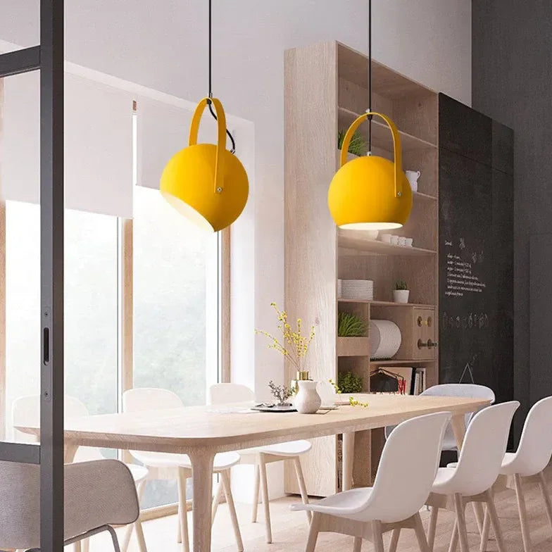 Lampadario Sfera Metallo Stile Nordico Orientabile per Sala da Pranzo