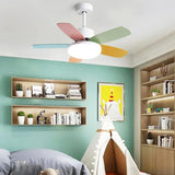 Ventilatore a Soffitto 5 Pale con Luce in Colori Macaron