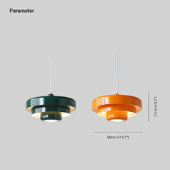 Lampadario a Disco LED Design Moderno Altezza Regolabile in Metallo per Sala da Pranzo