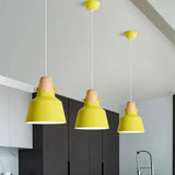 Lampadario Campana in Metallo Giallo per Cucina Moderna
