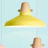 Lampadario Campana in Metallo Giallo per Cucina Moderna