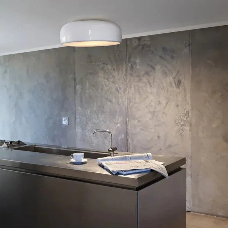 Moderna Plafoniera Led Cucina Rotonda Liscia