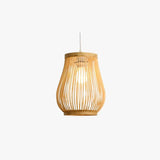 Lampadario in Bambù con Design a Cesta Intrecciata