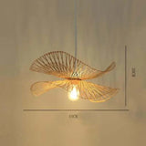 Lampadario Stile Vintage Forma Petalo in Rattan