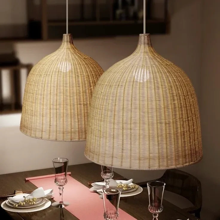 Lampadario Sala da Pranzo Classici Emisfera Vimini