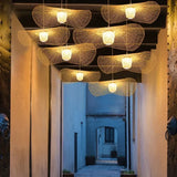 Lampadario Giapponese Leggero e Sottile in Vimini