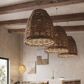 Lampadario a Sospensione Ambiente Rustico in Rattan