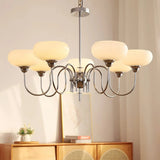 Lampadario da Salotto Vintage con Braccia in Vetro
