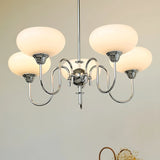 Lampadario da Salotto Vintage con Braccia in Vetro