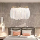 Lampadario Piume Nero Elegante Moderno