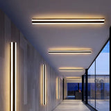 Applique Da Esterno Moderno LED in Metallo Nero Lineare