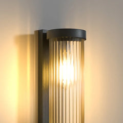 Applique Solari da Esterno Moderne in Vetro Nero Potenti