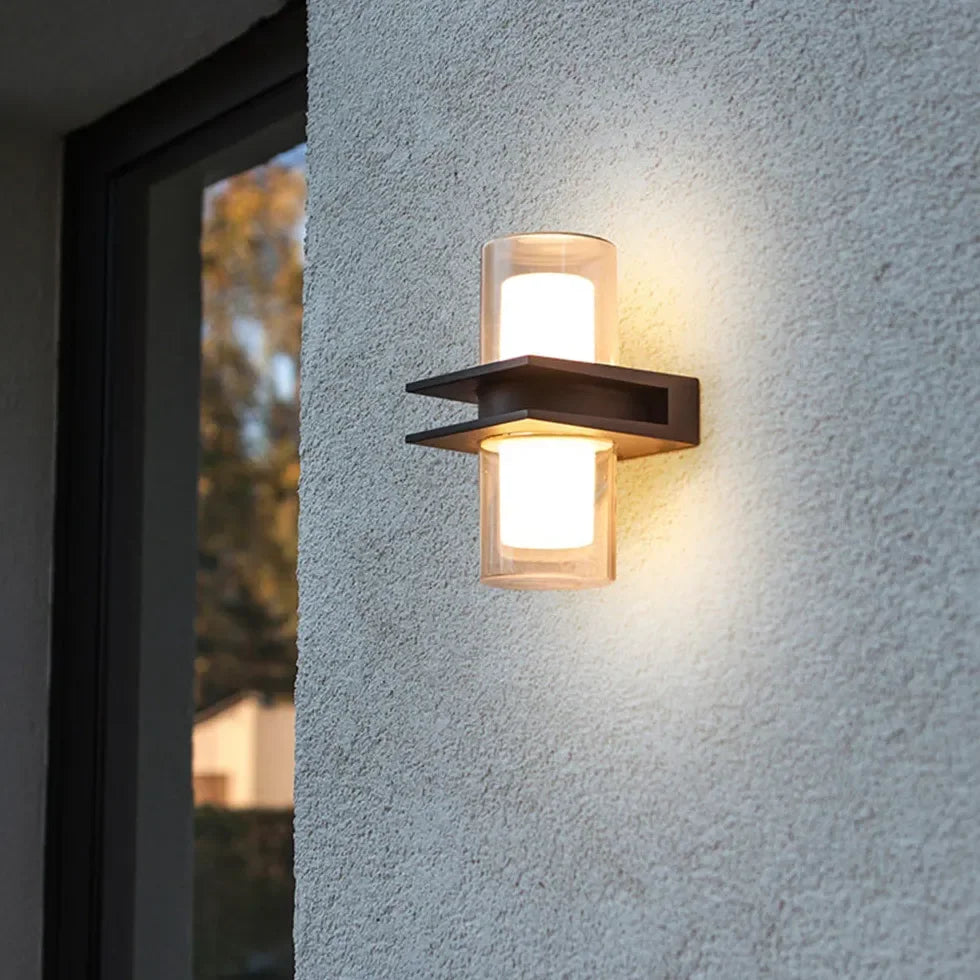 Appliques Vetro Impermeabili da Esterno a Due Lampade