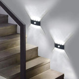 Applique da Esterno Luce sopra e sotto con Sensore di Movimento Design Moderno