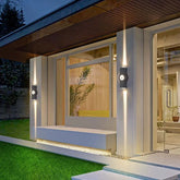 Luci da Esterno Doppio Fascio Impermeabili in Nero